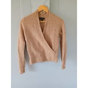 Banana Republic Aire Wrap-Front Sweater wool blend tan beige ballet Core neutral